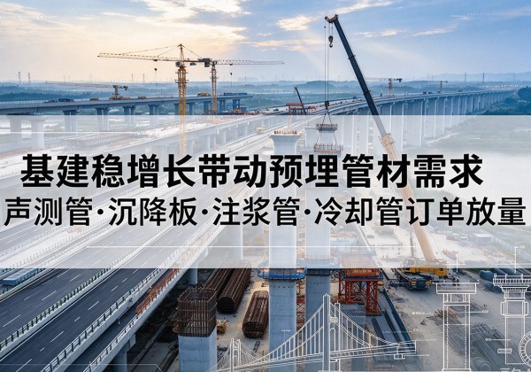 怀远基建稳增长带动预埋监测管材需求，声测管、沉降板、注浆管订单持续放量